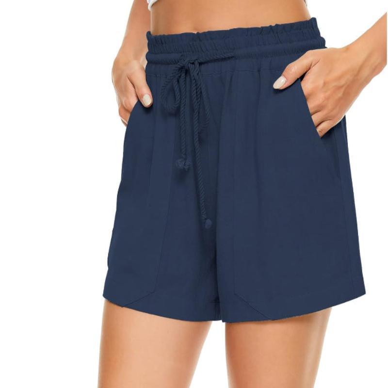 Women Comfy Elastic Drawstring Shorts With Pockets