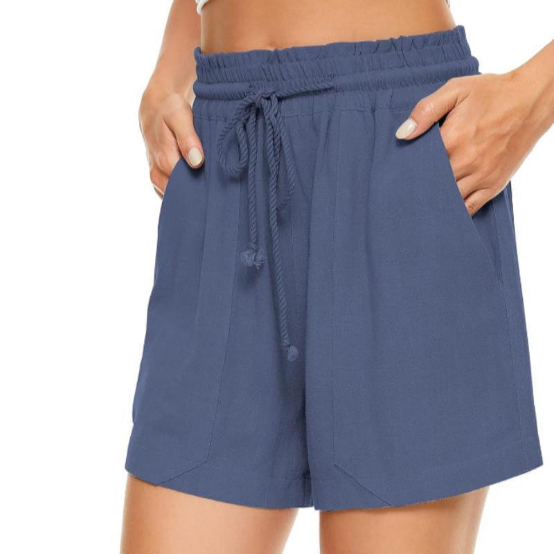 Women Comfy Elastic Drawstring Shorts With Pockets