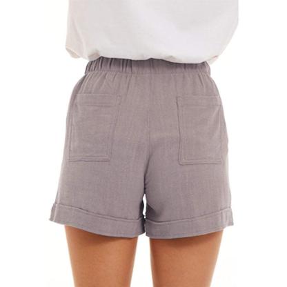 Women Comfy Elastic Drawstring Shorts With Pockets