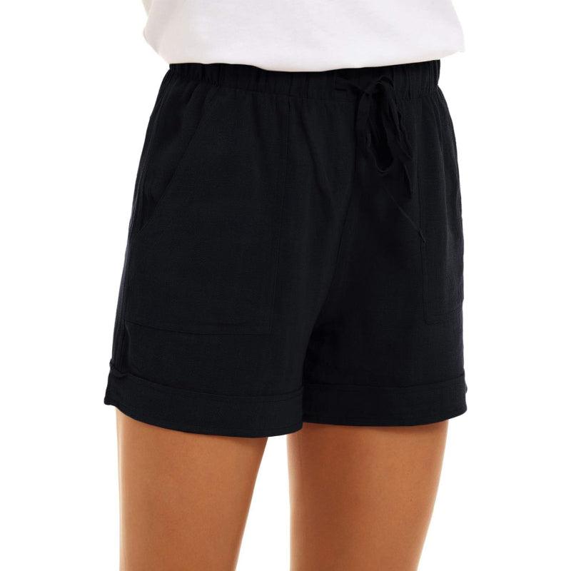 Women Comfy Elastic Drawstring Shorts With Pockets