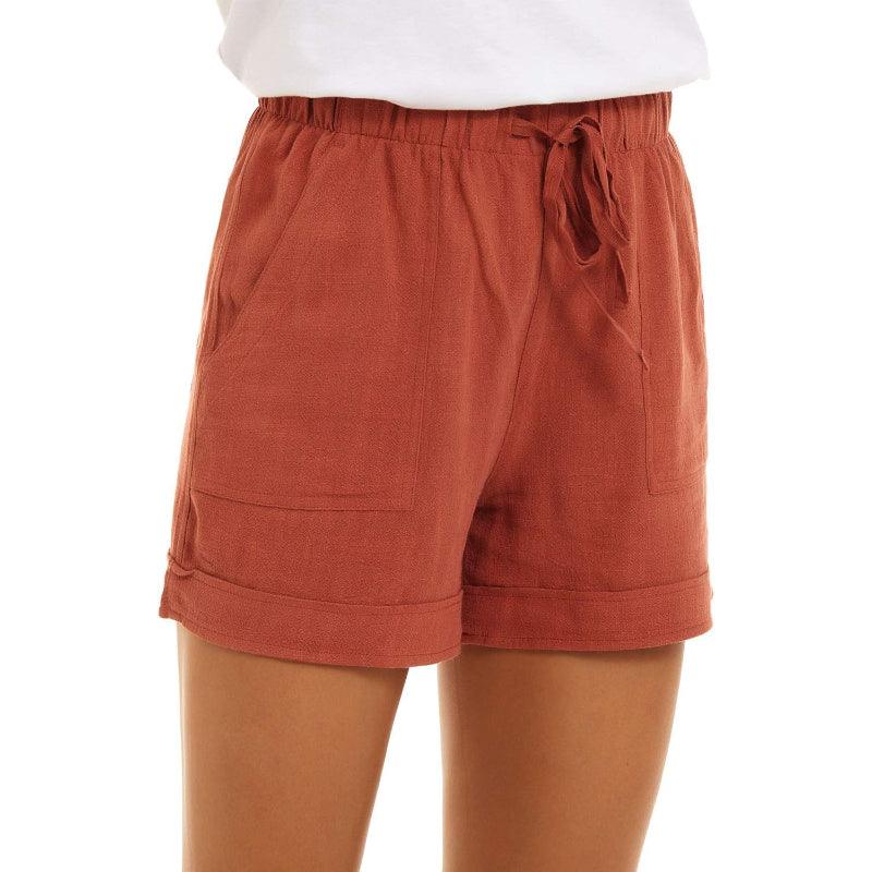 Women Comfy Elastic Drawstring Shorts With Pockets