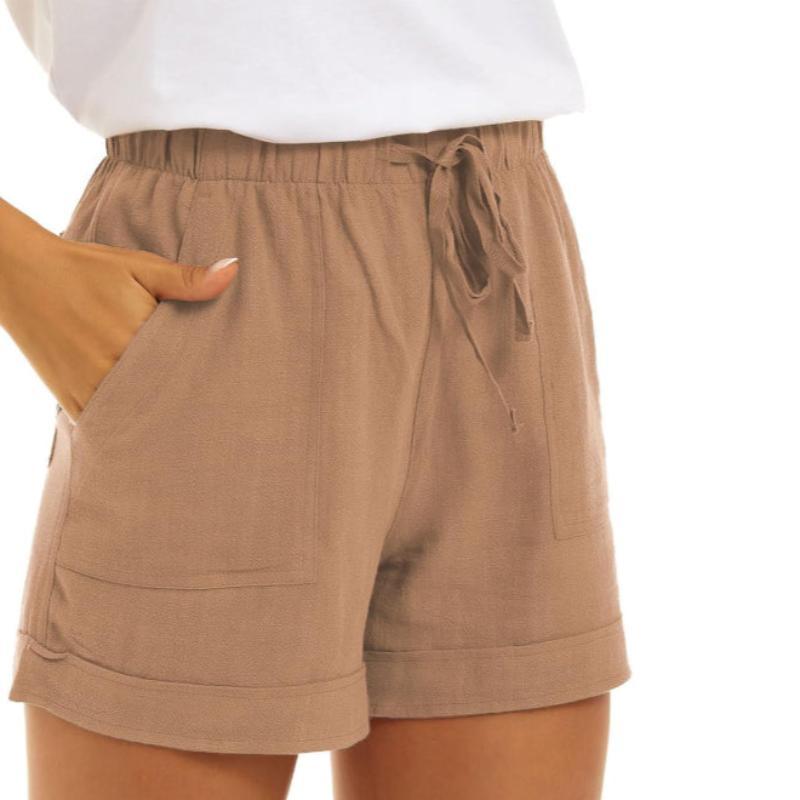 Women Comfy Elastic Drawstring Shorts With Pockets
