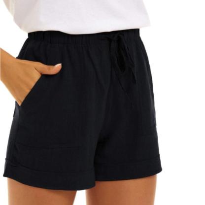 Women Comfy Elastic Drawstring Shorts With Pockets