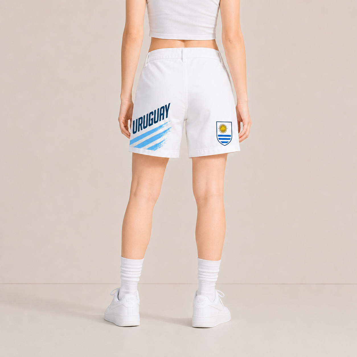 World Cup 2026 Uruguay Football Fan Printed Twill Shorts