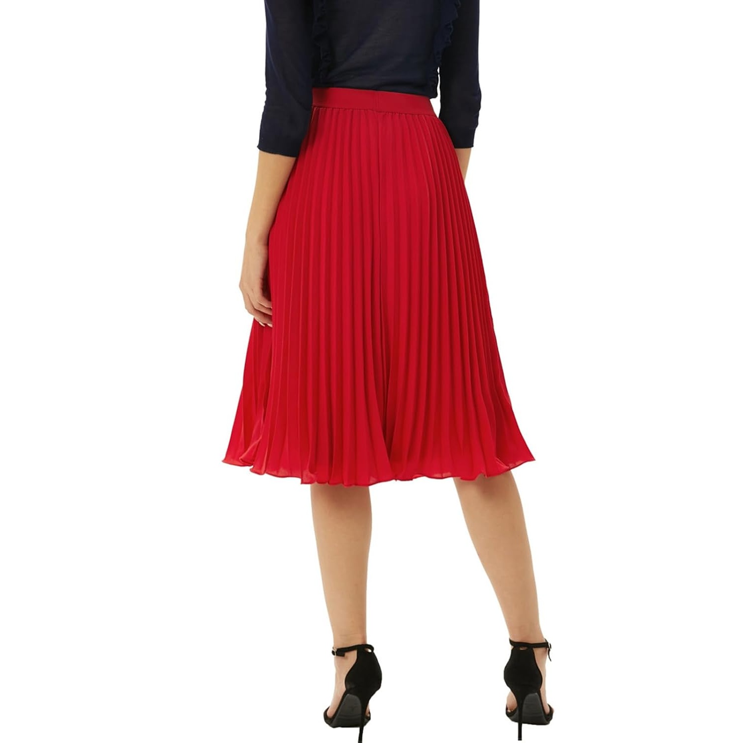 Pleated High Lengt Midi Skirt For Women