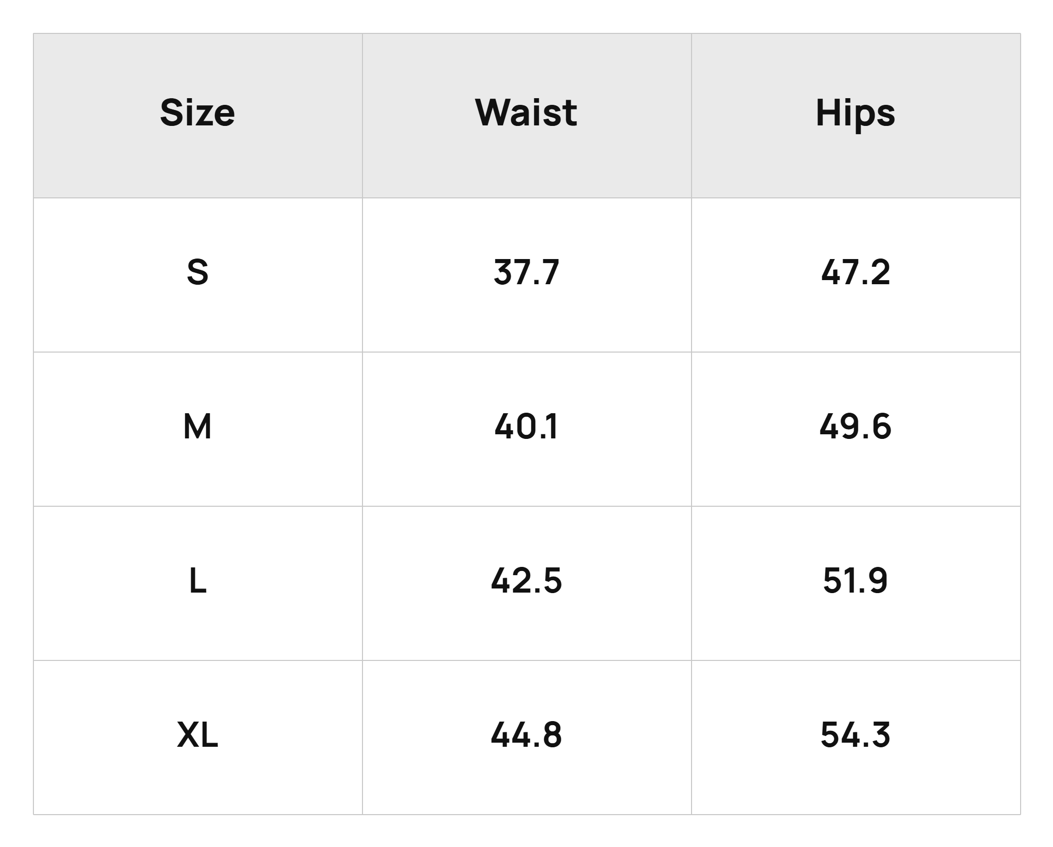 Size Chart