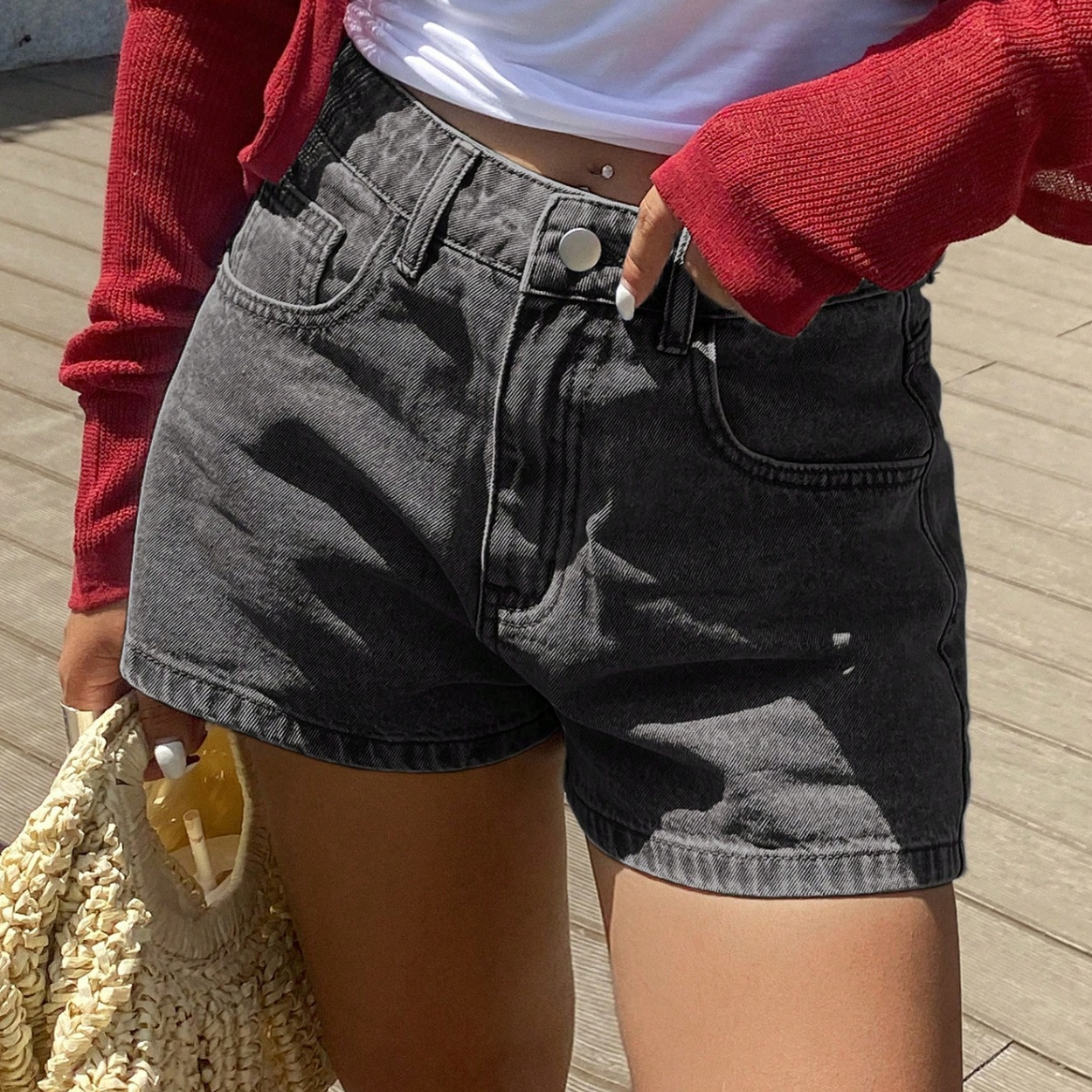 Casual Street Style Denim Shorts For Women