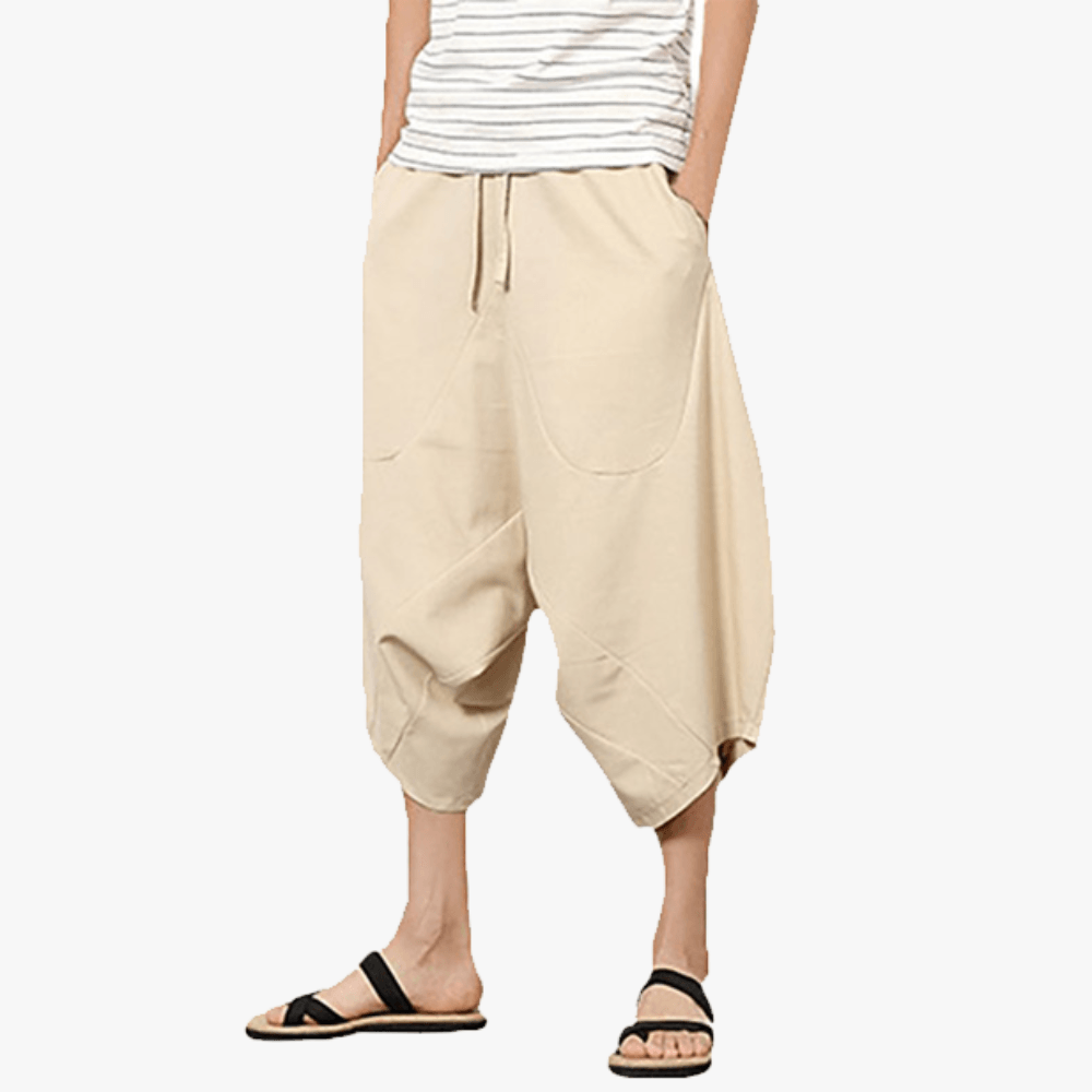Baggy Harem Shorts | Men's Cotton Linen Capri Pants-The Comfy Shorts