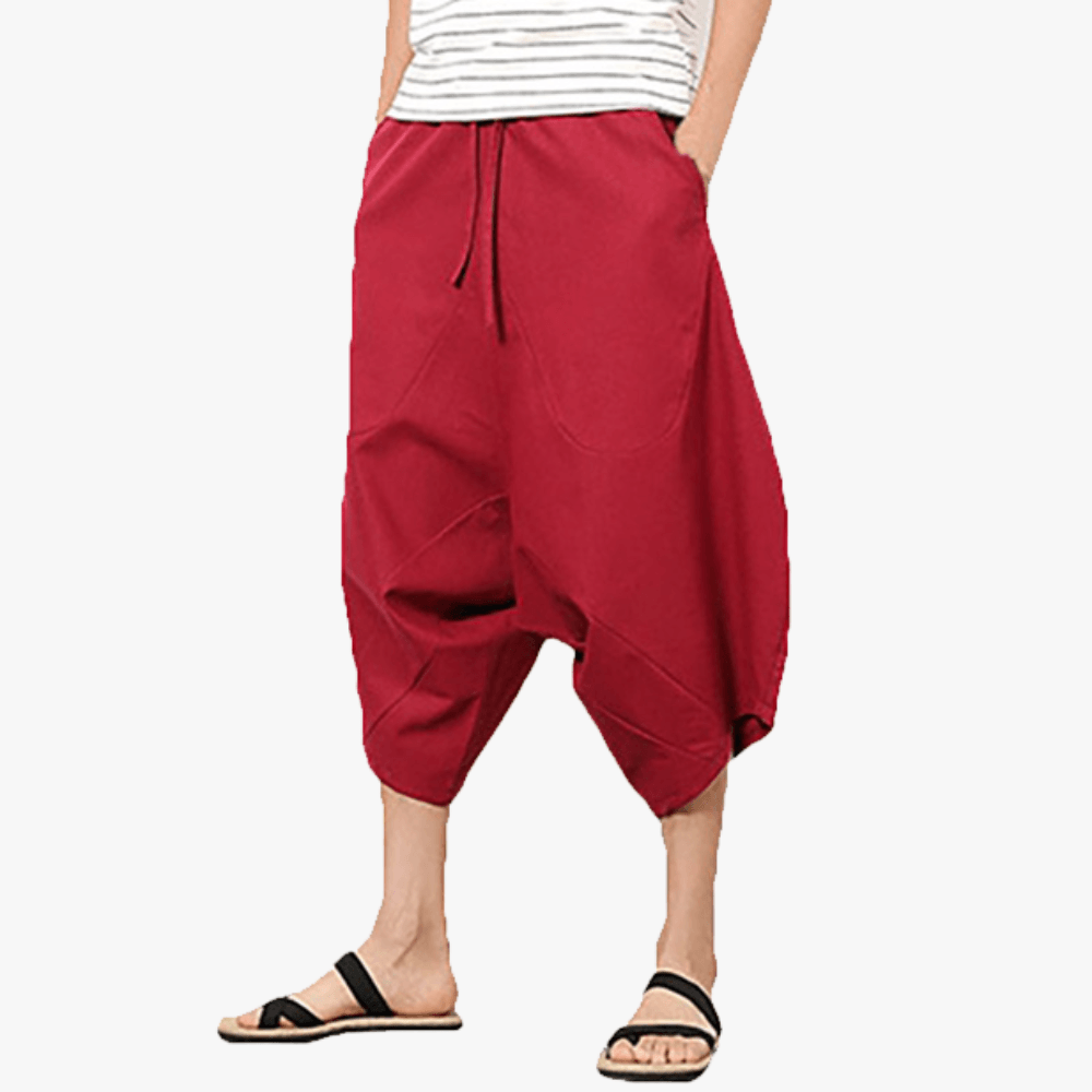Baggy Harem Shorts | Men's Cotton Linen Capri Pants-The Comfy Shorts