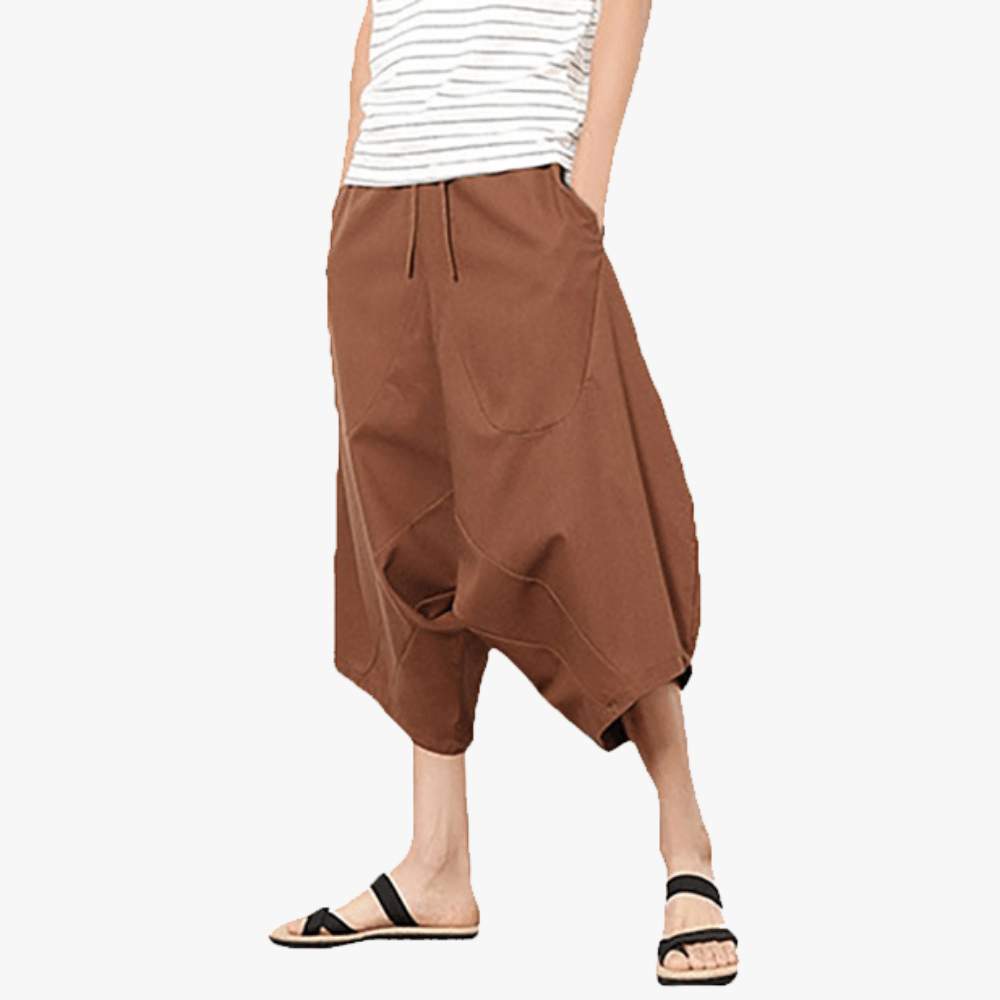 Baggy Harem Shorts | Men's Cotton Linen Capri Pants-The Comfy Shorts