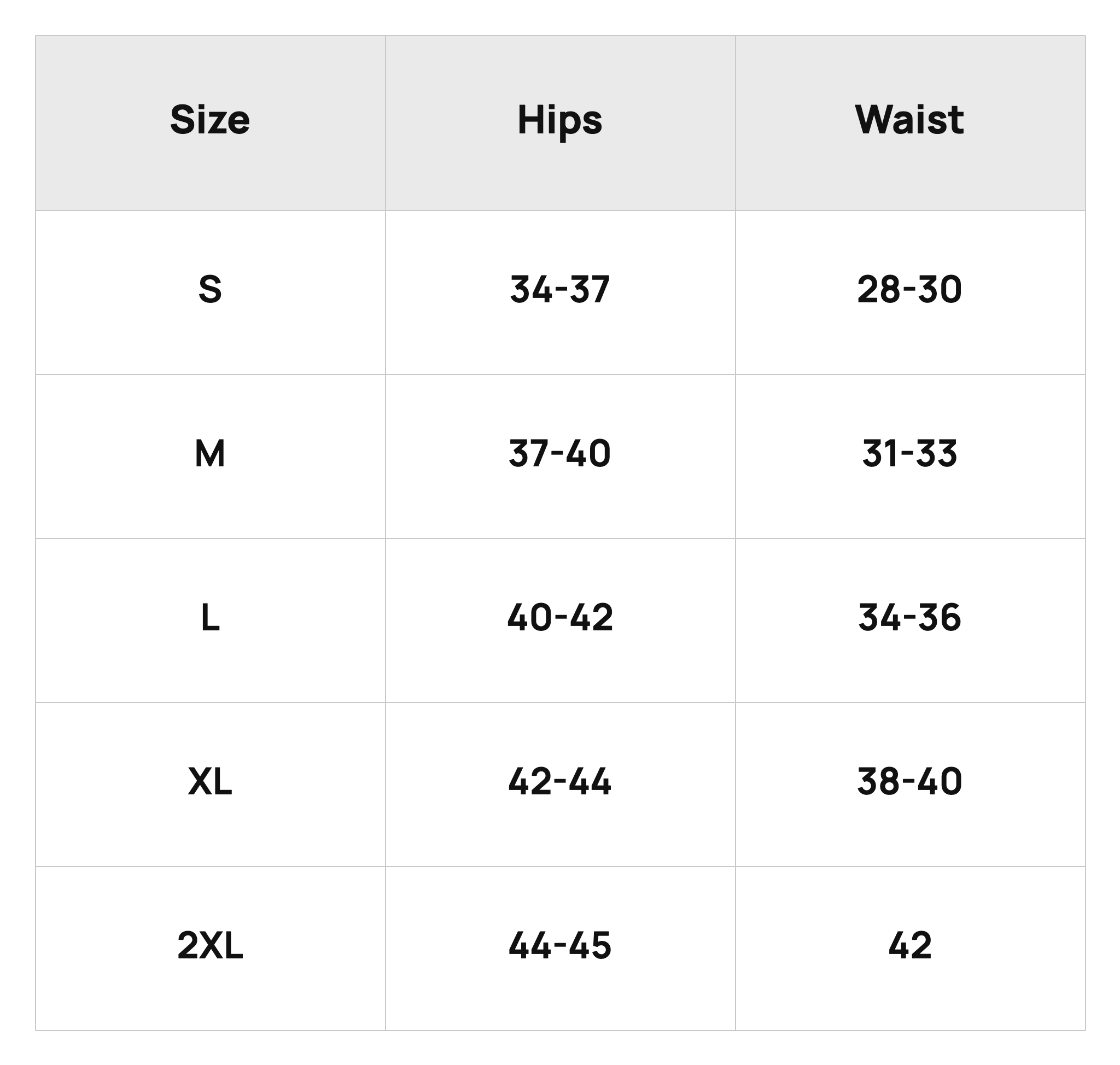 Size Chart