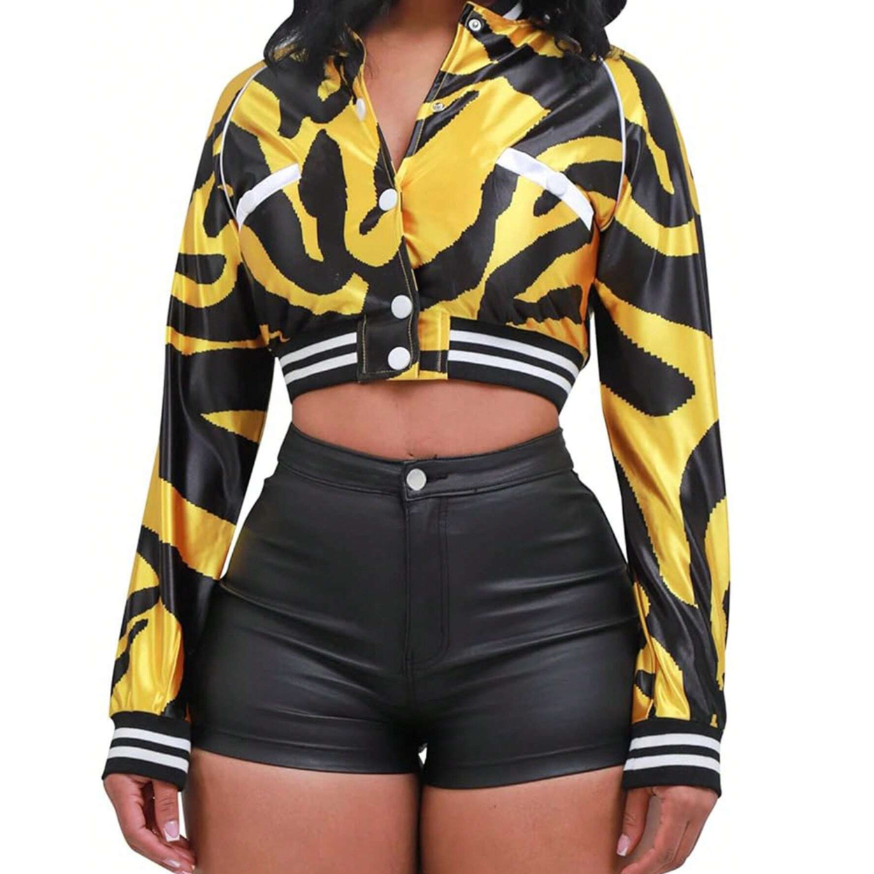 Sleek Coated Casual Shorts For Women