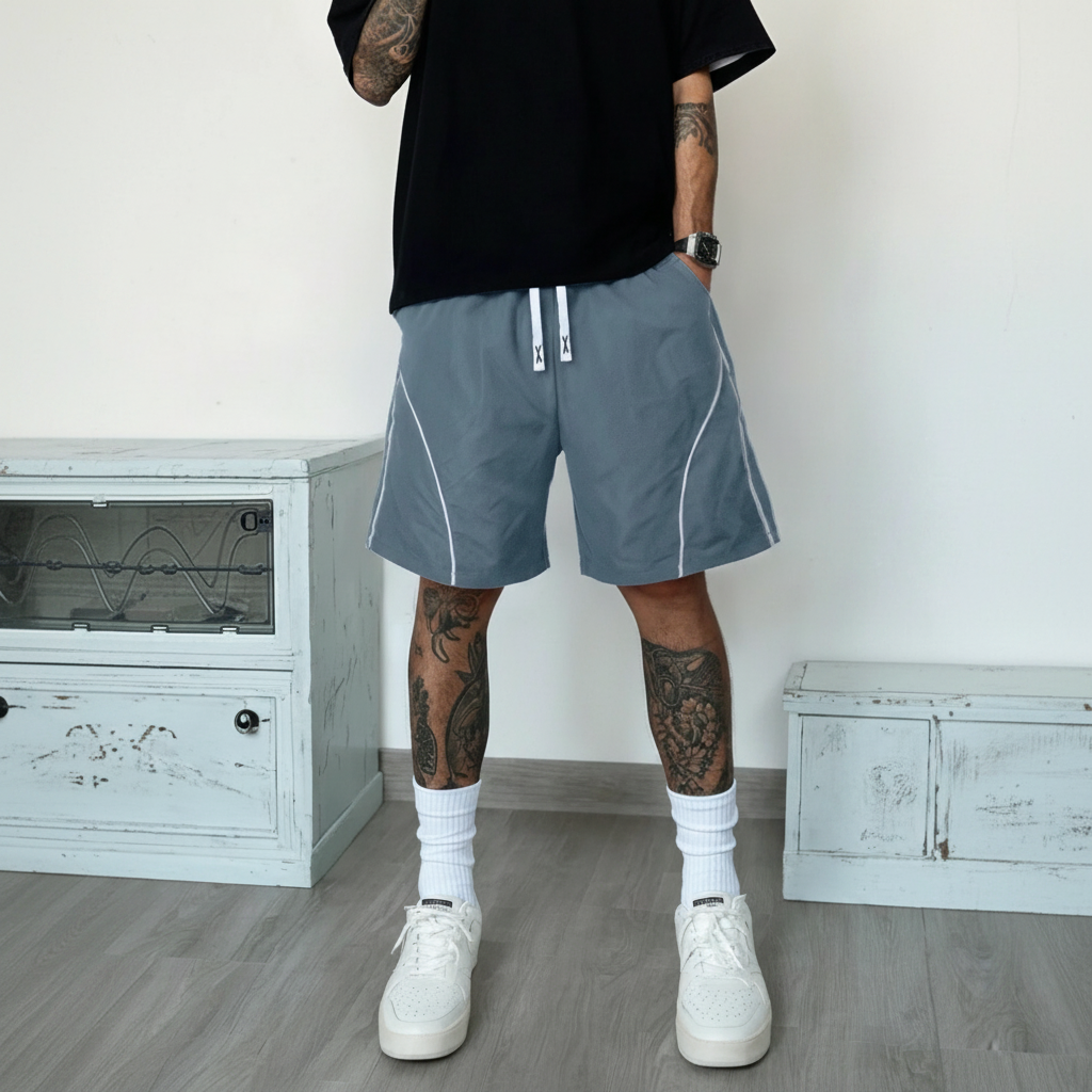 Casual And Striped Beach Bermuda Style Shorts For Men
