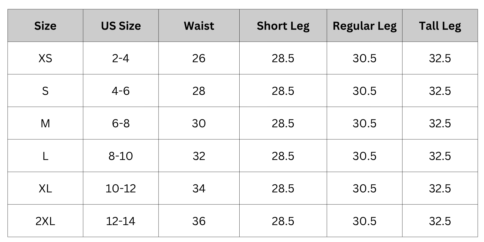 Size Chart
