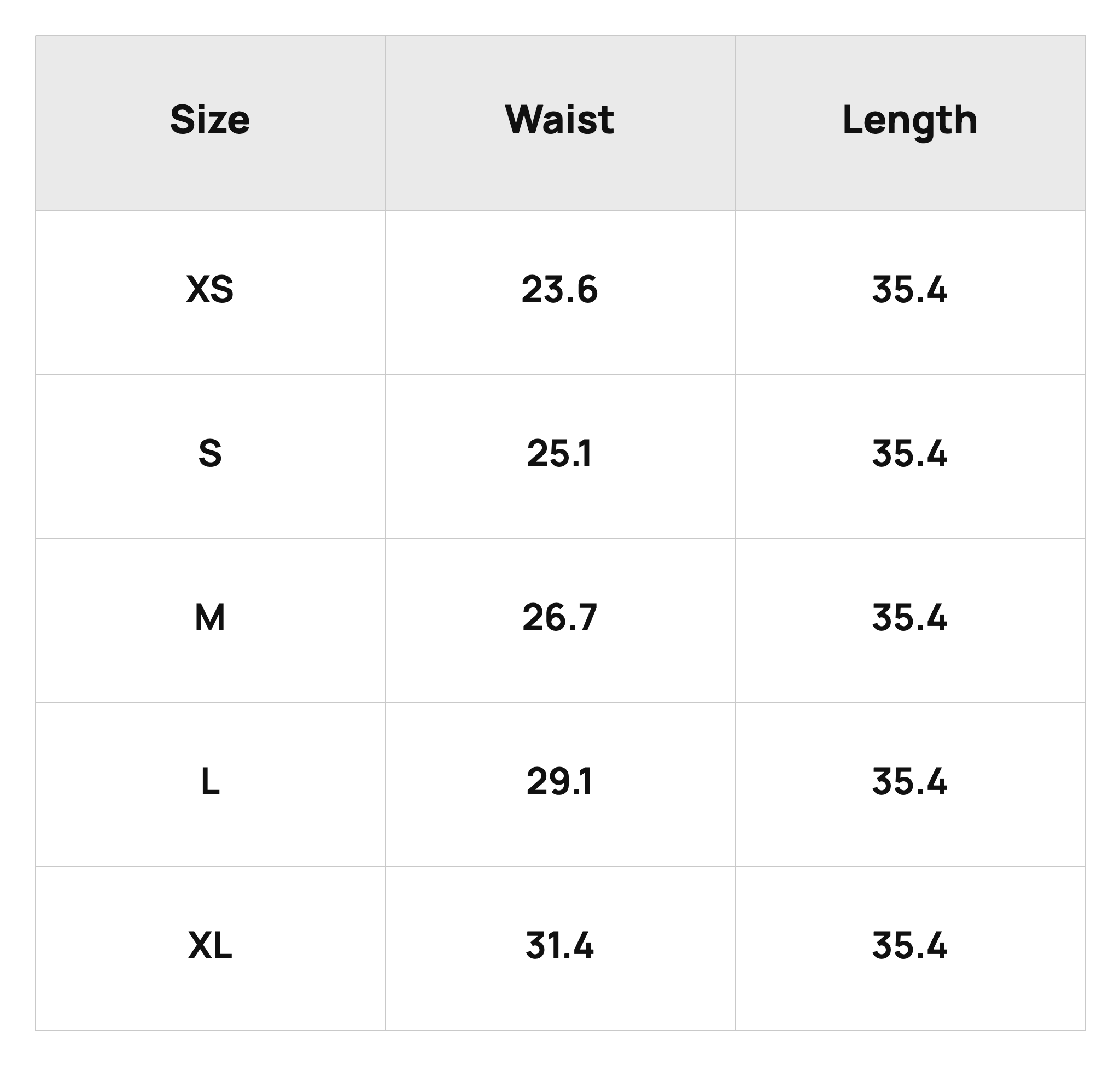 Size Chart