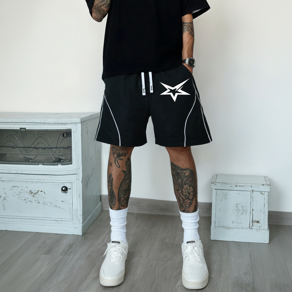 Casual And Striped Beach Bermuda Style Shorts For Men