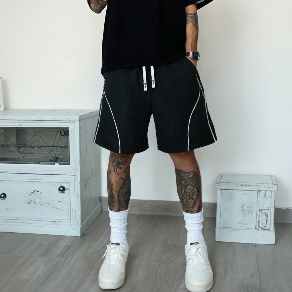 Casual And Striped Beach Bermuda Style Shorts For Men