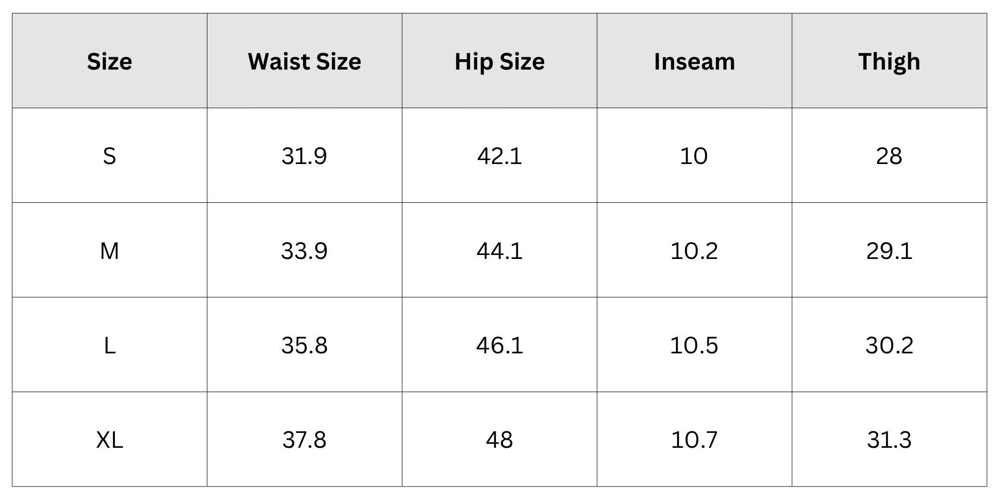 Size Chart
