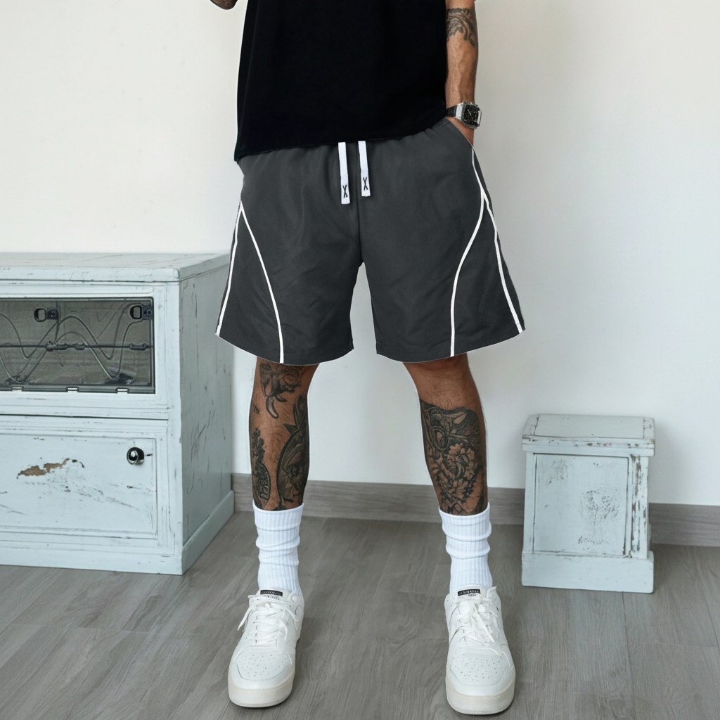 Casual And Striped Beach Bermuda Style Shorts For Men