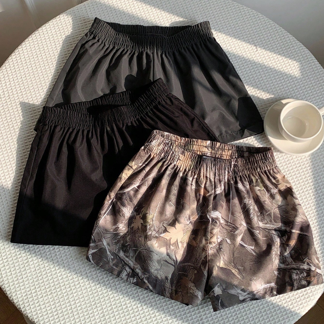 3 Pieces Casual Printed Summer Shorts Set