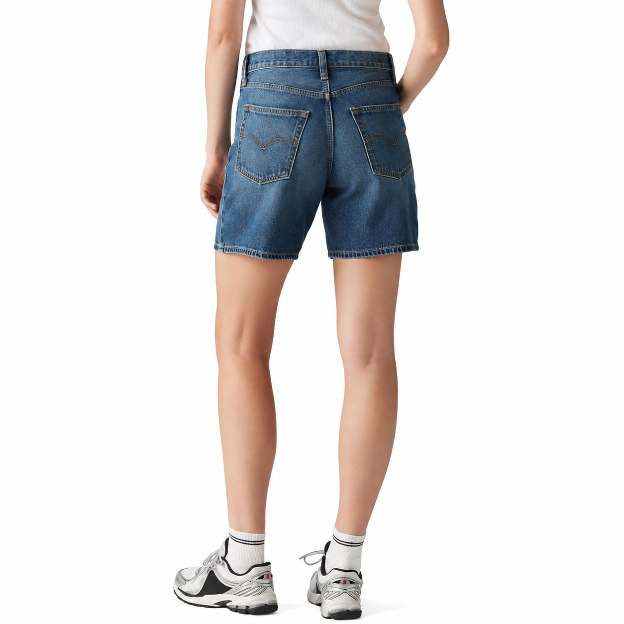 High Rise Baggy Denim Shorts For Women