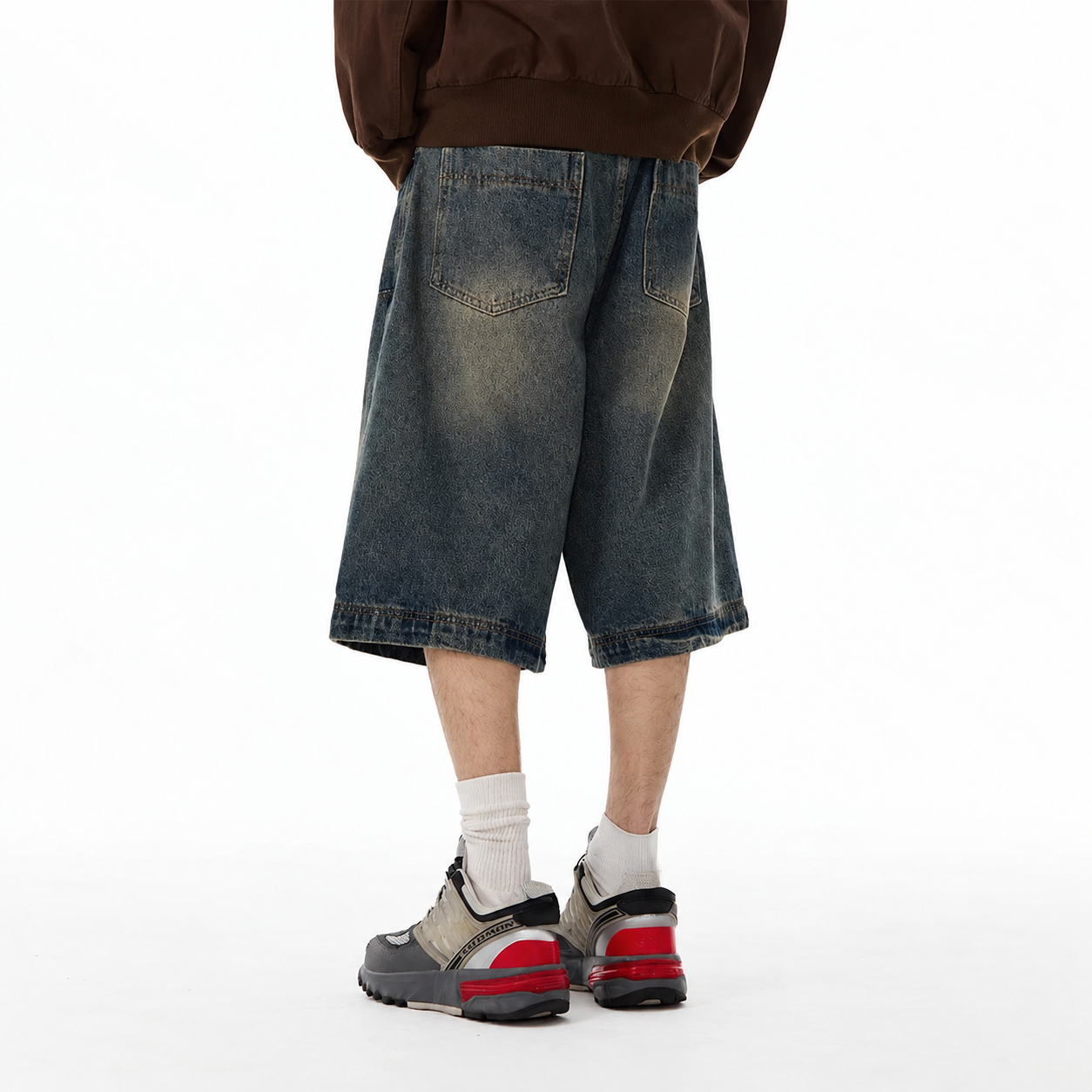 Loose Fit Denim Bermuda Shorts Jorts Streetwear Style for Men