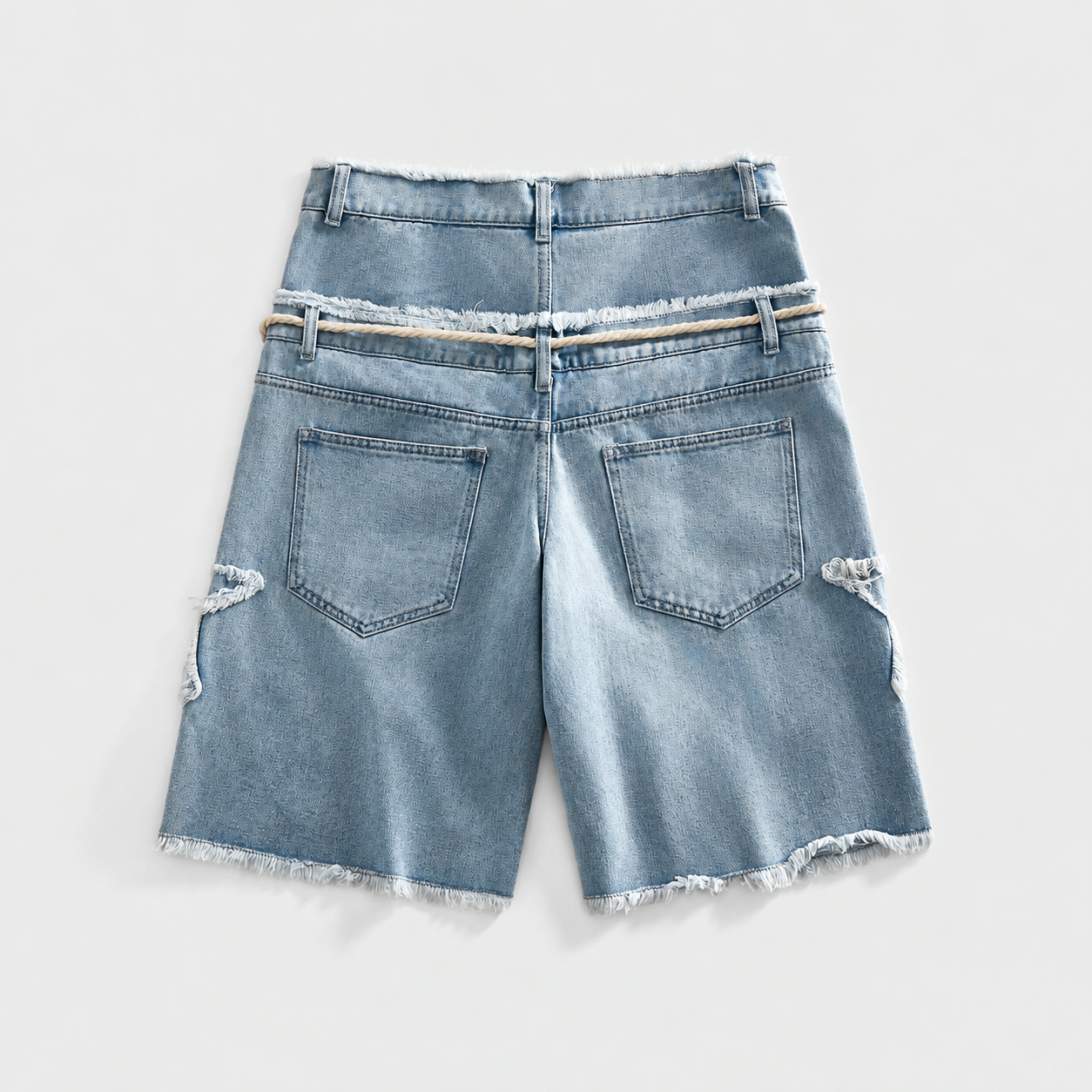 Loose Fit Sparkling Embellished Denim Shorts for Men