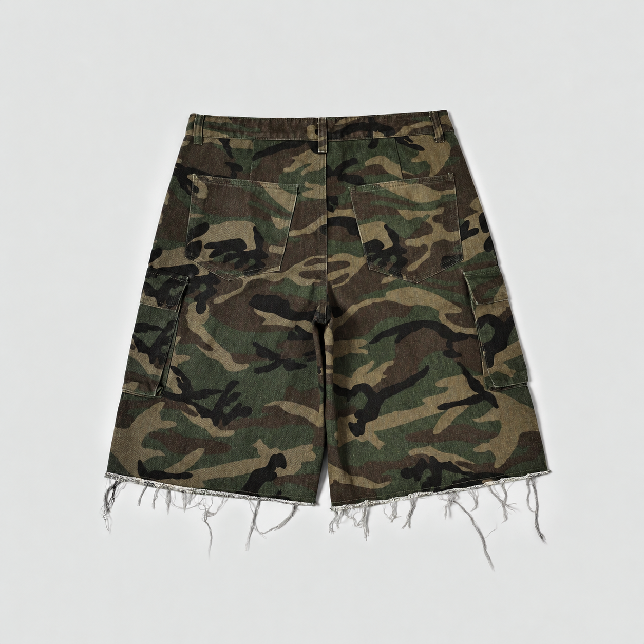 Y2K Camouflage Cargo Denim Shorts Casual Streetwear Style