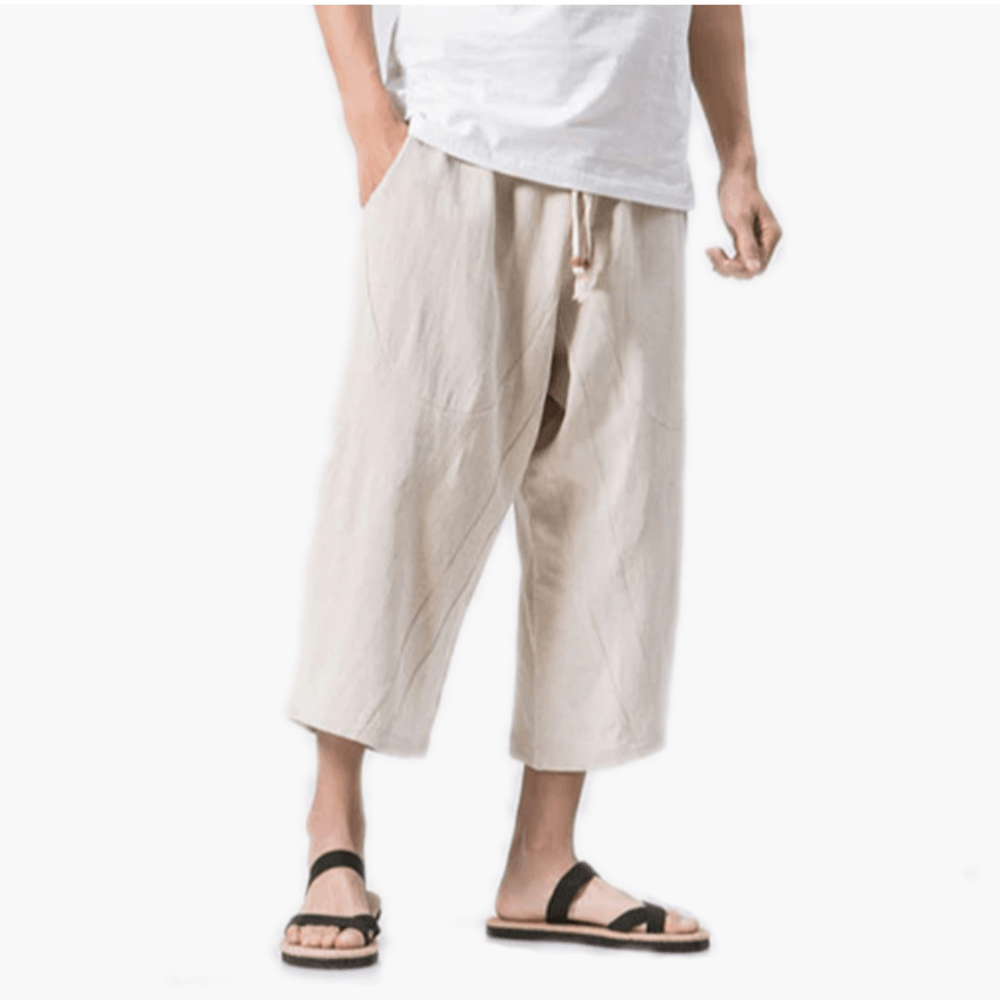 Men's Breathable Cotton Linen Drawstring Casual Shorts-The Comfy Shorts