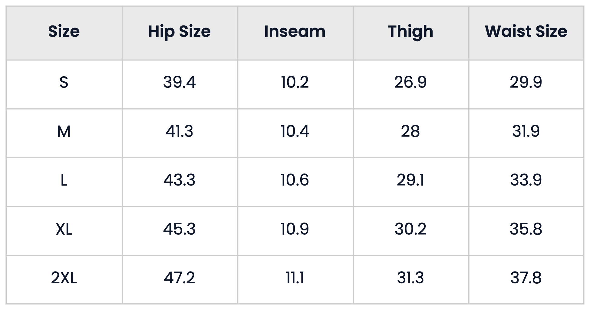 Size Chart for Pearl and Rhinestone Embellished Loose Denim Shorts for Men