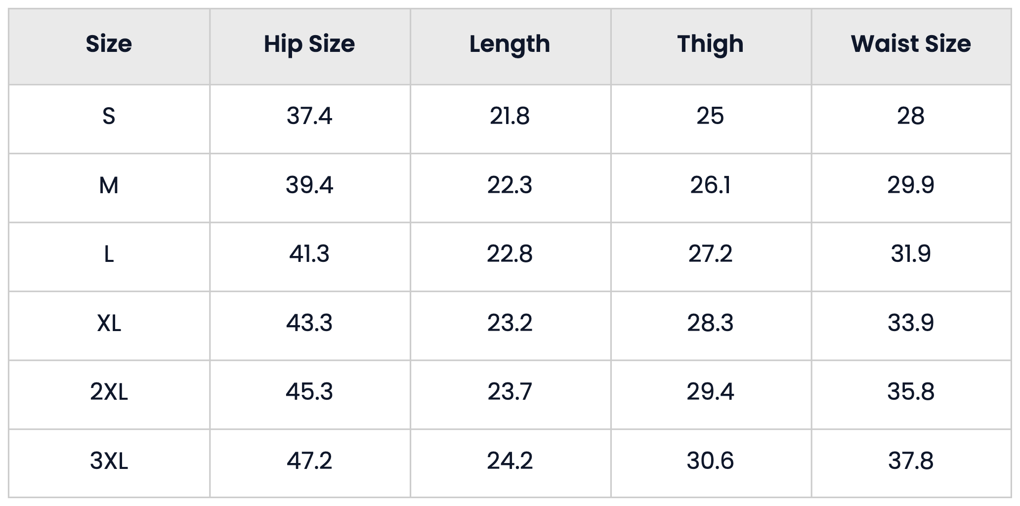 Size Chart for Loose Fit Sparkling Embellished Denim Shorts for Men