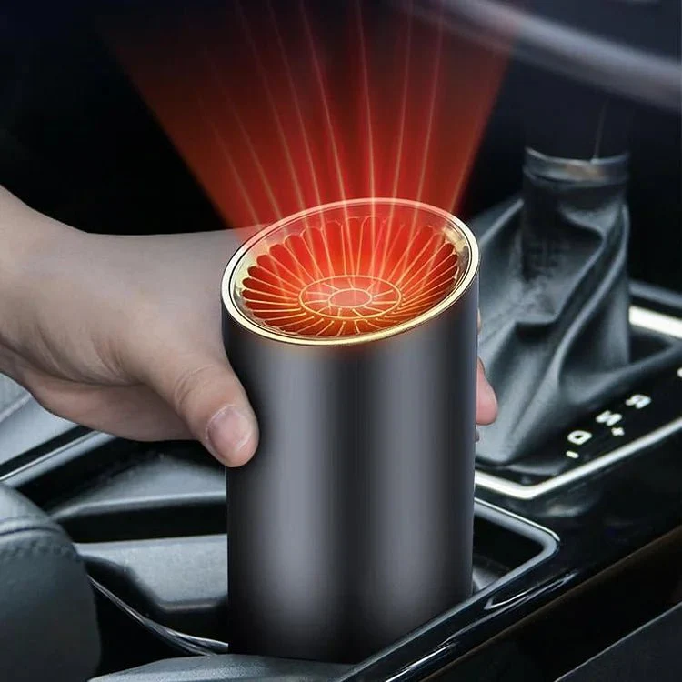 Portable Car Cup Holder Heater And Cooler Fan With 360 Degree Adjustable Airflow