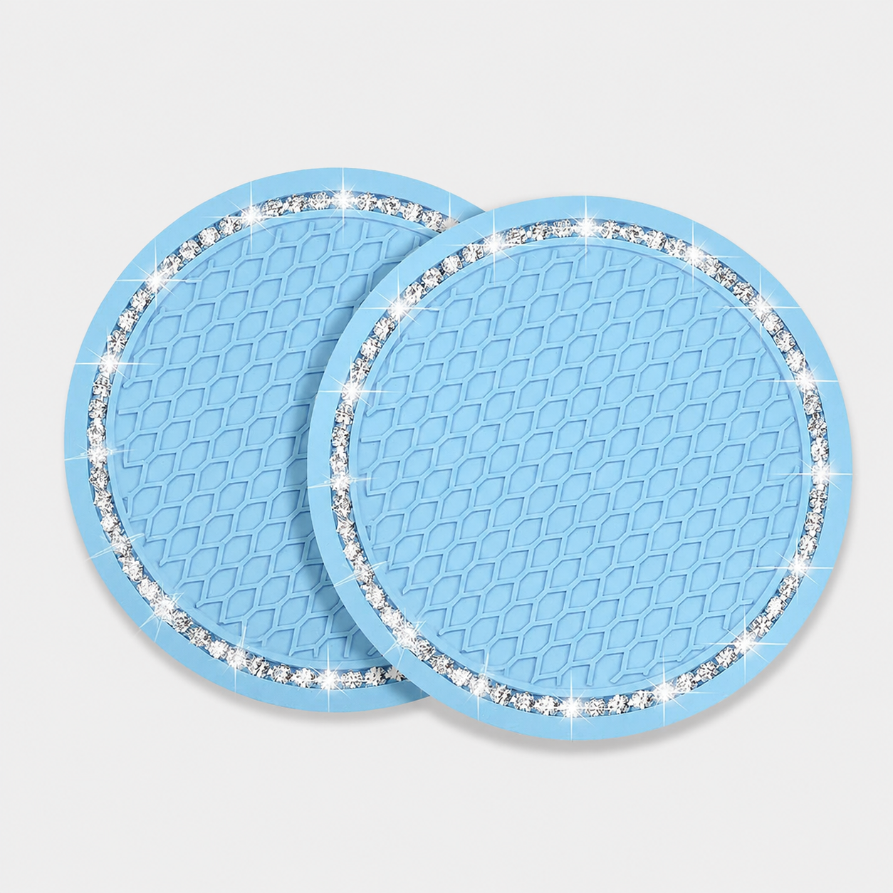 Anti Slip Silicone Car Cup Holder Insert Coasters With Rhinestones