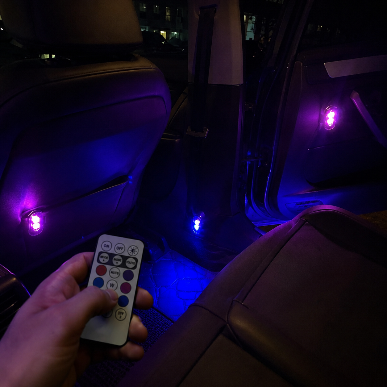 Pack Of 6 Wireless LED Strobe Lights With Remote Control For Cars