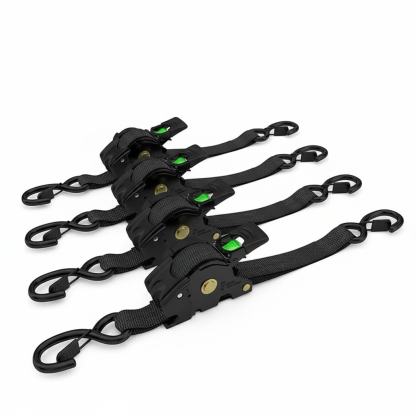 Pack Of 2 Heavy Duty Retractable Tie Down Straps 