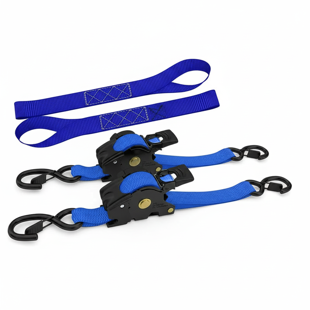 2 Pack Heavy Duty Retractable Tie Down Straps 