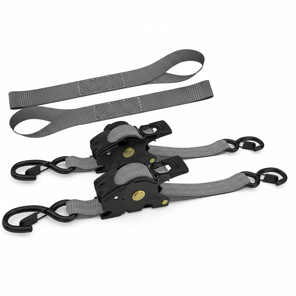 2 Pack Heavy Duty Retractable Tie Down Straps 
