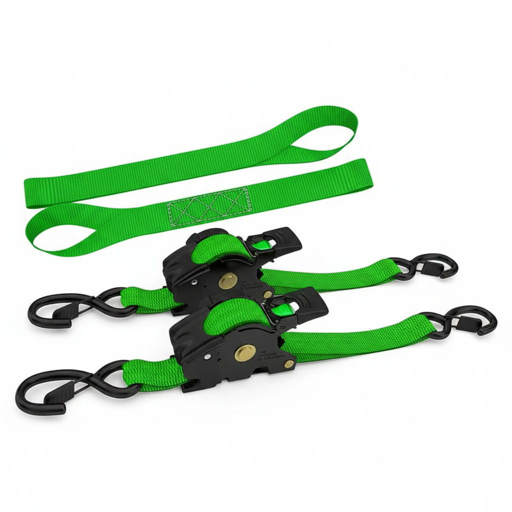 2 Pack Heavy Duty Retractable Tie Down Straps 