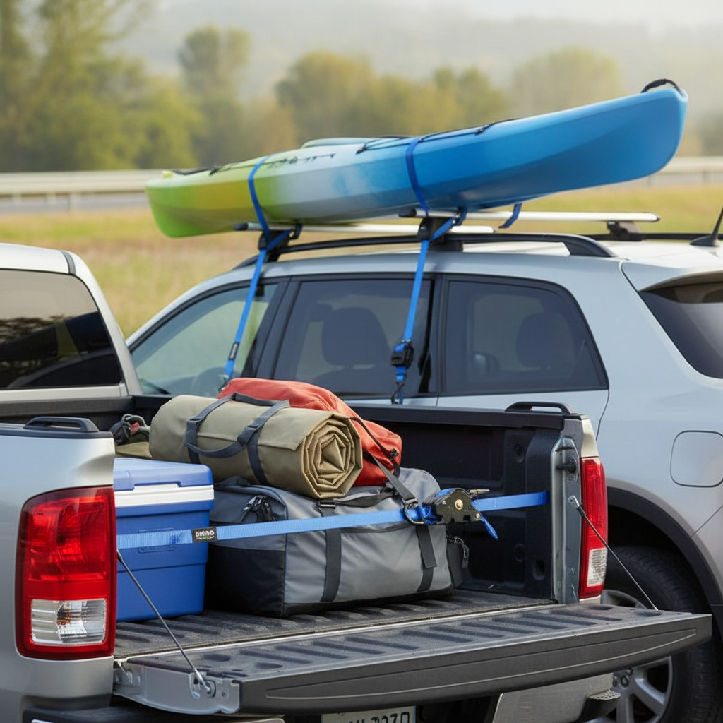 2 Pack Heavy Duty Retractable Tie Down Straps 