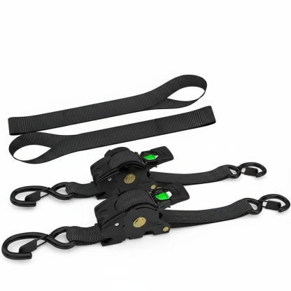 2 Pack Heavy Duty Retractable Tie Down Straps 