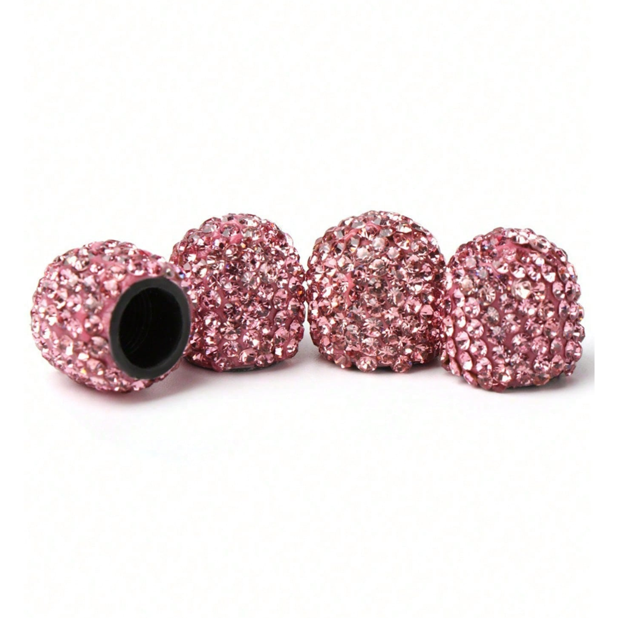 4 Pieces Creative Diamond Studded Tire Valve Caps For Cars