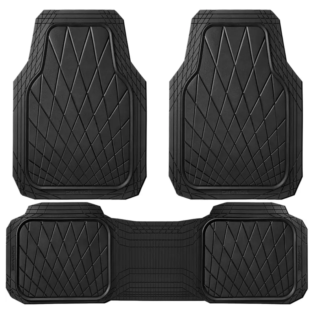 Heavy Duty Rubber Car Floor Mats, Waterproof Universal Trim-to-Fit Car Mats All Weather