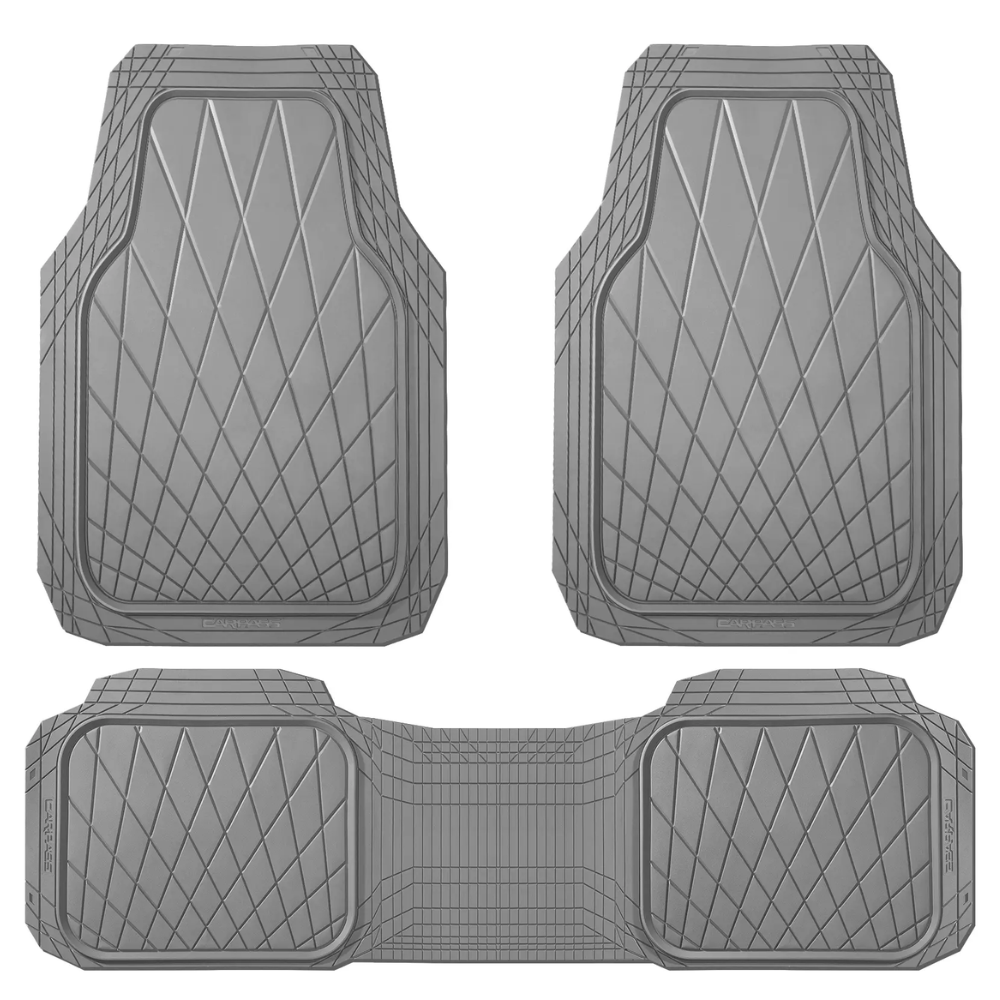 Heavy Duty Rubber Car Floor Mats, Waterproof Universal Trim-to-Fit Car Mats All Weather