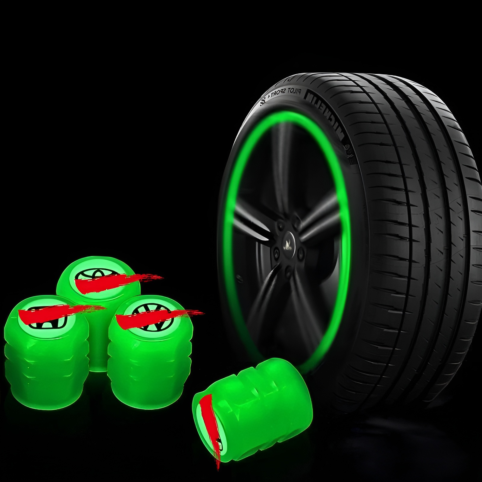 Universal Glow Wheel Tire Valve Caps