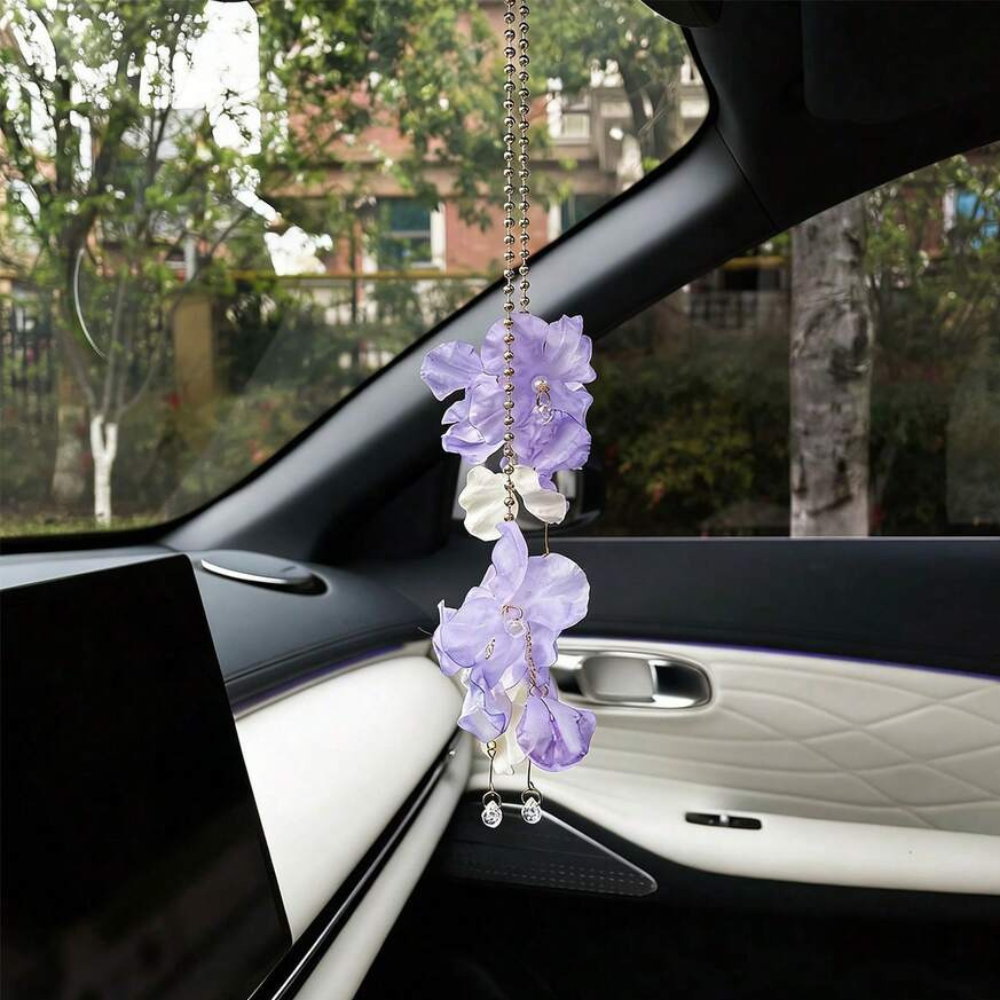 Flower Tassel Rearview Mirror Hanging Car Ornament