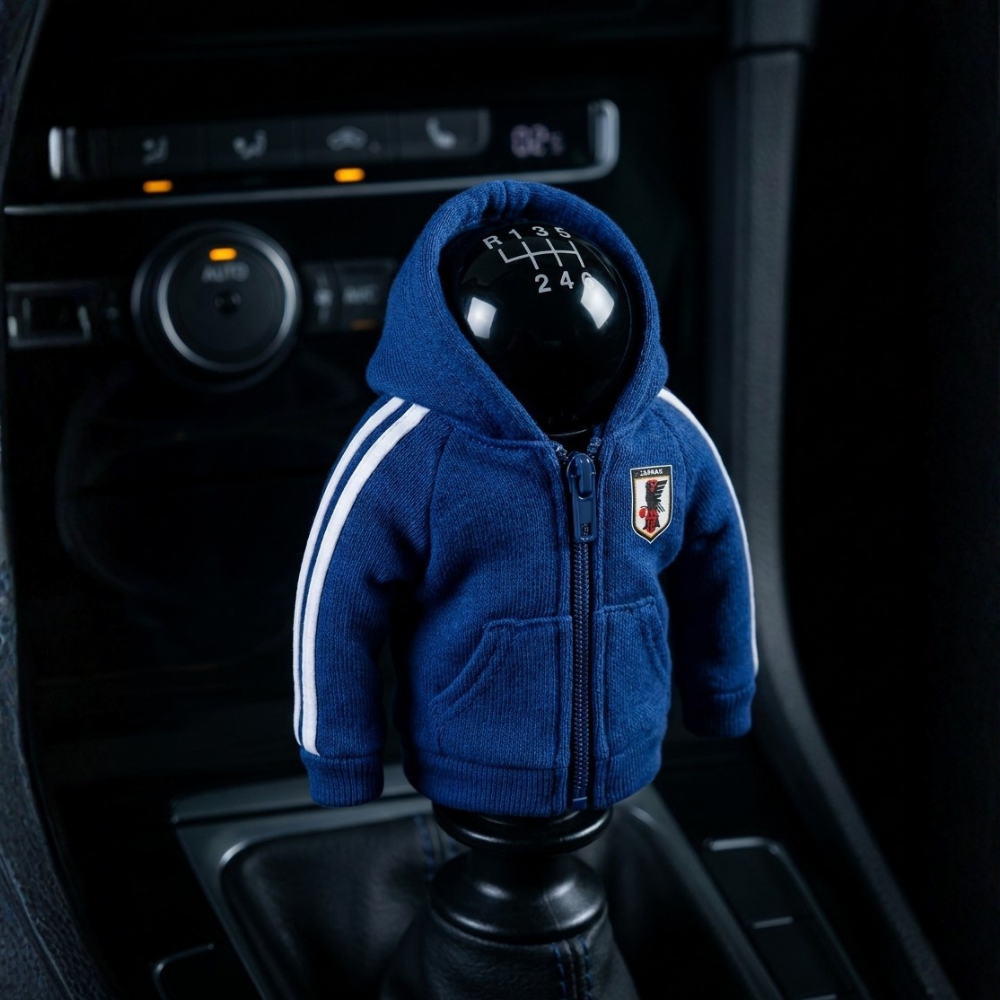 Japan Samurai Blue Gear Shift Hoodie Cover, Mini Fan Hoodie for Your Car (World Cup 2026)