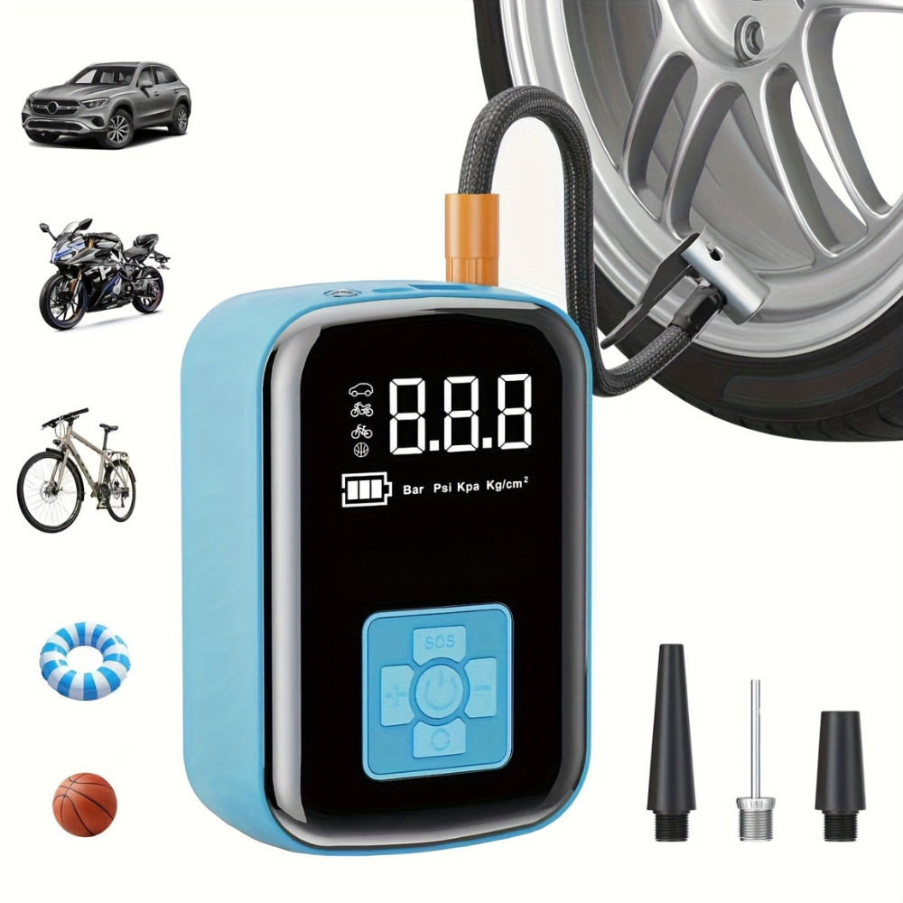 Battery Powered Portable Air Compressor For Cars And Bicycles