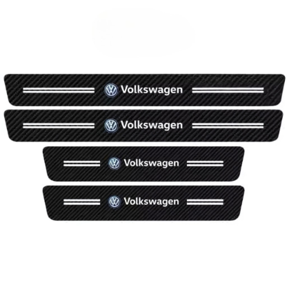 4 Pack Door Sill Protector With Carbon Film Anti Scratch-Car Door Sills