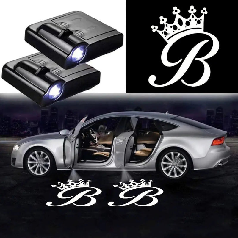 Set Of 2 Crown Car Door Lights-Car Door Sills