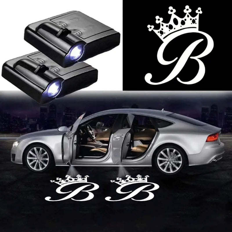 Set Of 2 Crown Car Door Lights-Car Door Sills